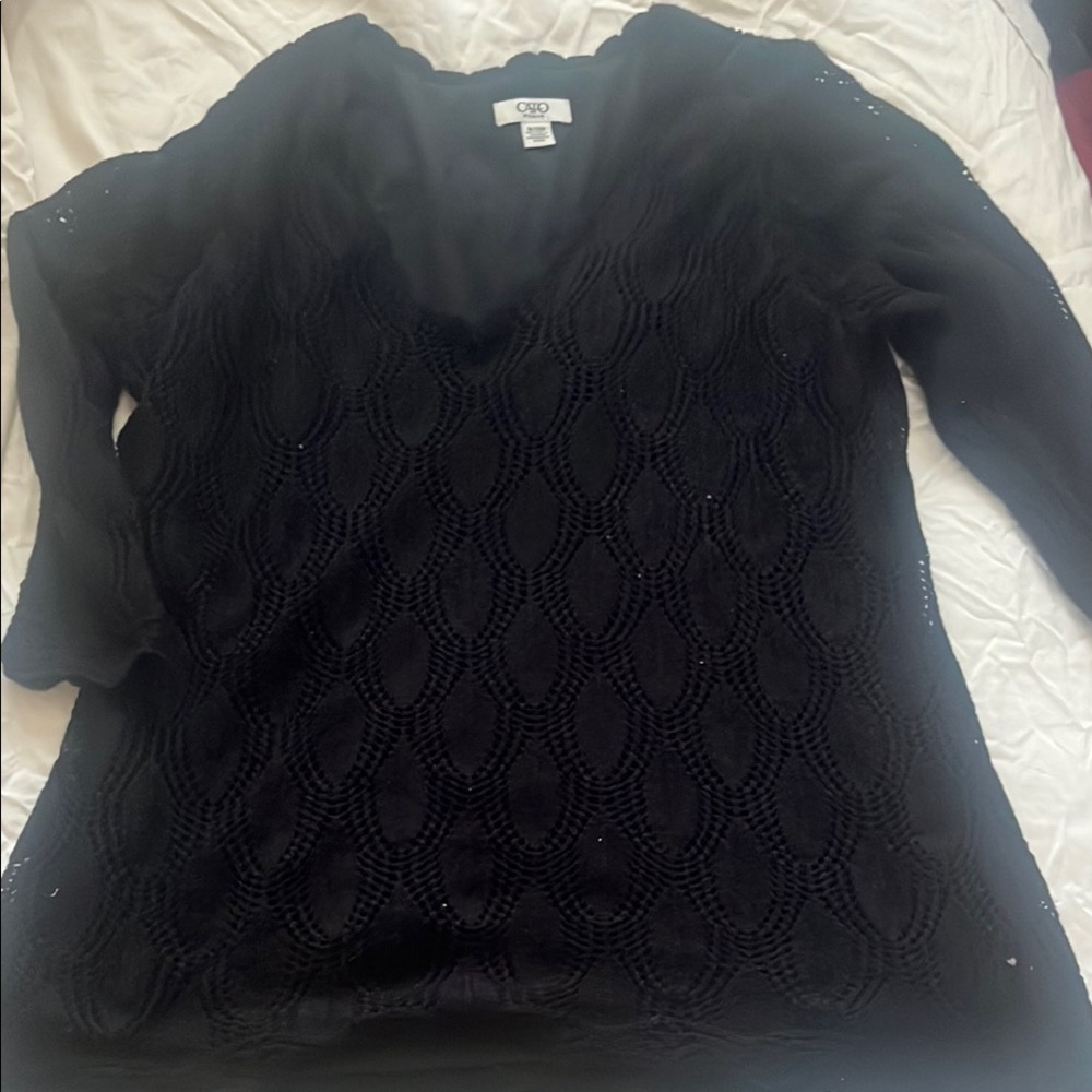 Cato’s Elegant Black Lace Sweater